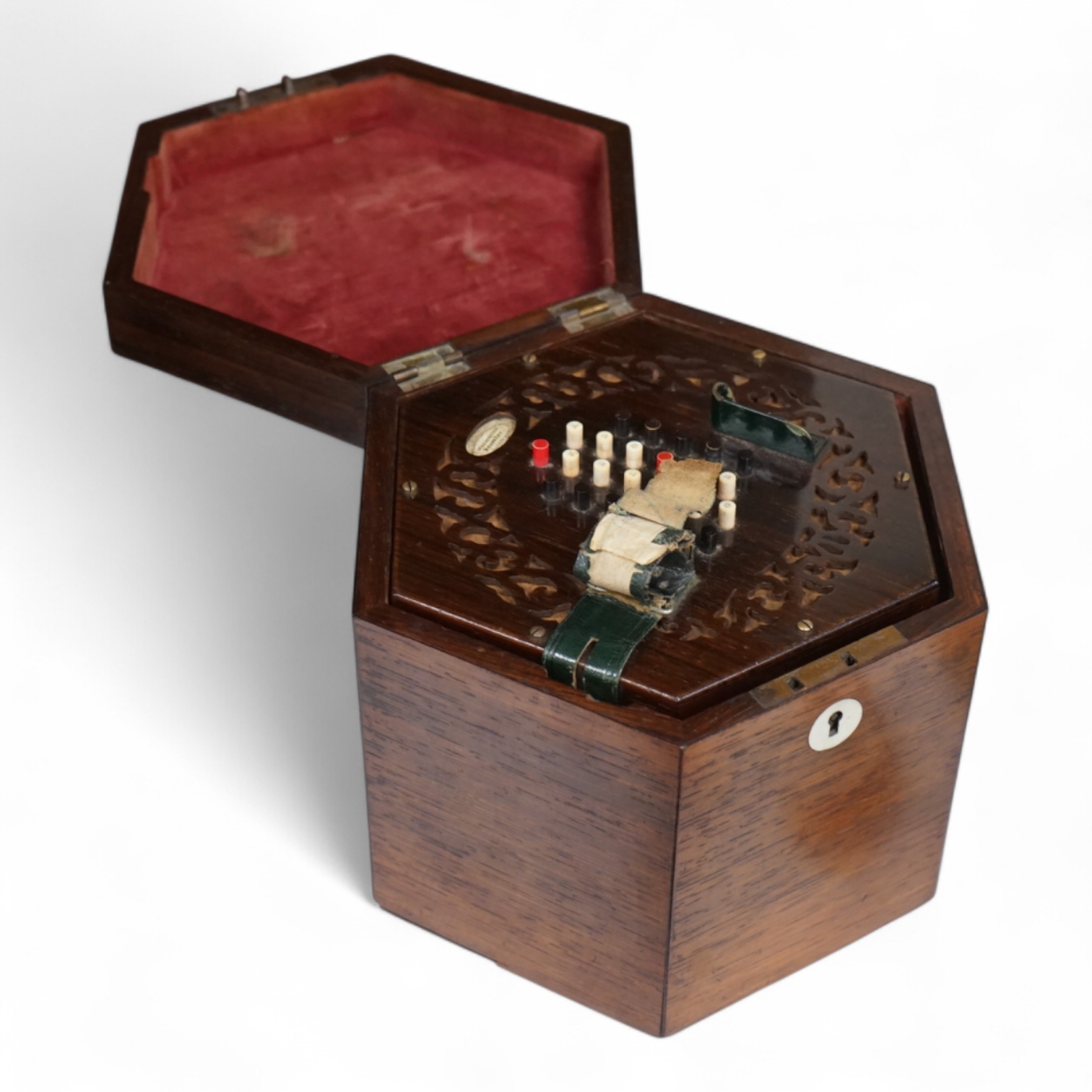 A Wheatstone concertina, in rosewood case, case 16.5cm high. CITES Submission reference, PS7AQEEA